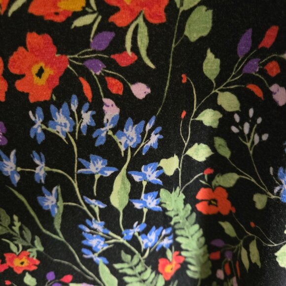 Anthropologie Maeve Jaquin Peasant Blouse Black Floral Puff Sleeve Size 1X - Picture 11 of 14